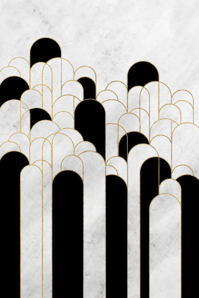 金属金色复古典雅的几何图案上的大理石图片下载