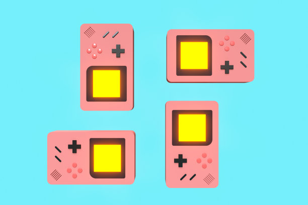 游戏机，卡通娱乐背景，3d渲染。图片下载