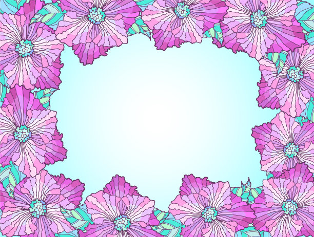 粉色花朵框架图片下载