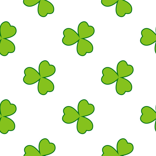 绿三叶草叶无缝图案图片下载