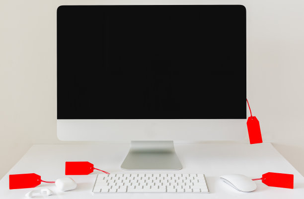 用红色的价格标签来打折技术商品图片下载