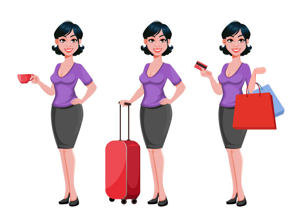 年轻美丽的商业女人与时尚图片下载