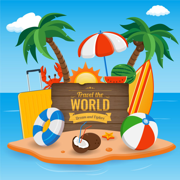 暑假用沙滩棕榈作作文图片下载