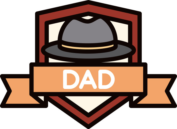 父亲节快乐帽饰丝带徽章图片下载