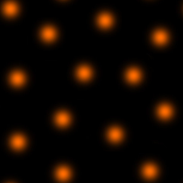 无缝模式。万圣节风格。黑色背景上的神秘橙色烛光。图片下载