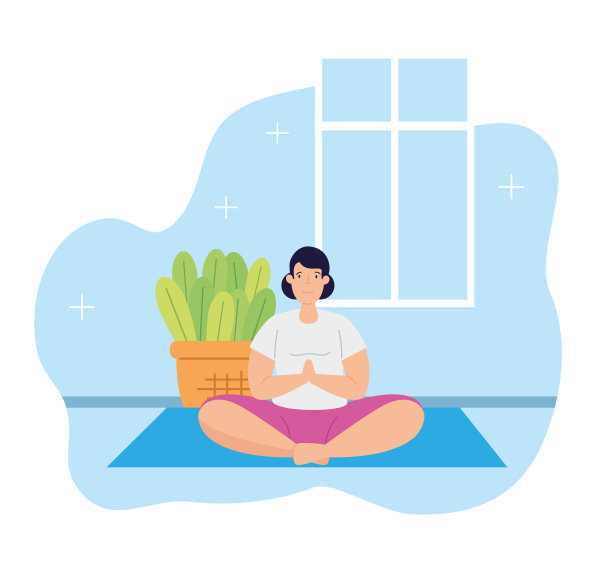 年轻女子在室内练习图片下载