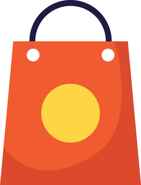 购物袋拉手孤立图标图片下载