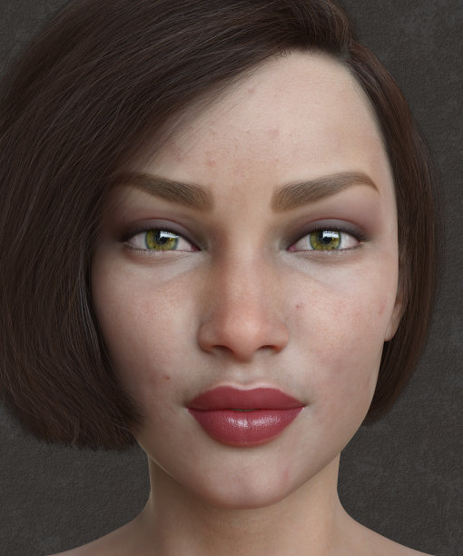 美丽的年轻女孩肖像数码3d插图图片下载