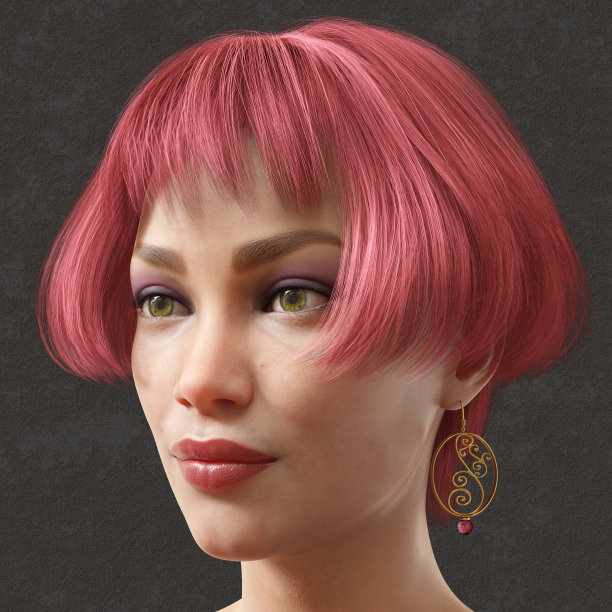 美丽的年轻女孩肖像数码3d插图图片下载