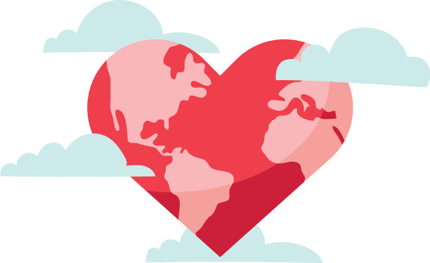 世界行星地球心形图片下载