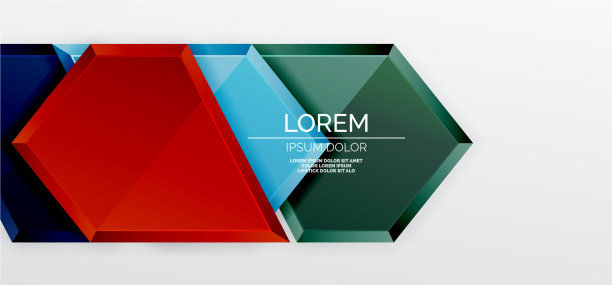 金属光泽闪亮的几何形状与3d效果图片下载