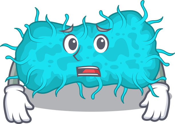 卡通设计风格的细菌原核生物图片下载