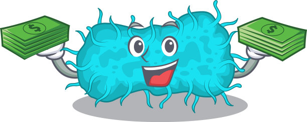 一个富有的原核细菌卡通人物图片下载