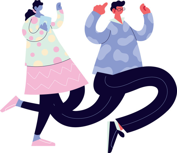 有风格的情侣散步和跳舞图片下载