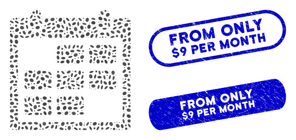 椭圆形马赛克日历月与苦恼图片下载