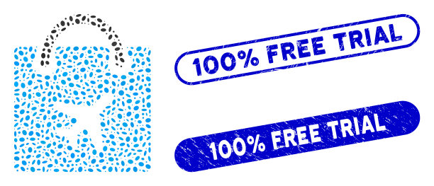 椭圆拼贴免税购物与苦恼图片下载