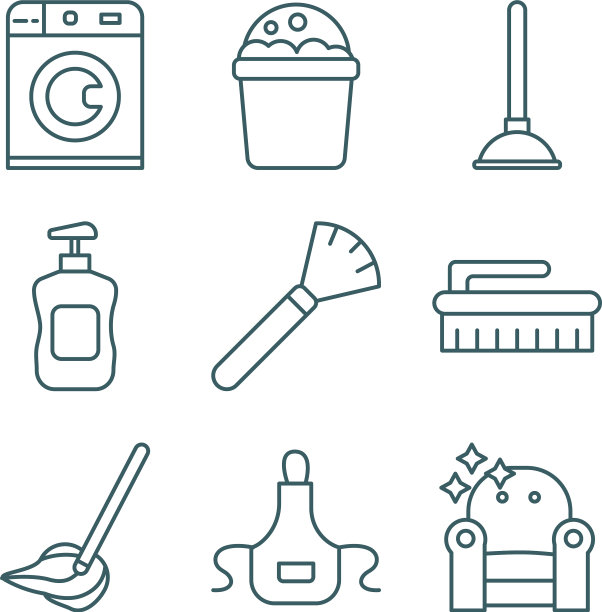 清洁和消毒设置图标图片下载