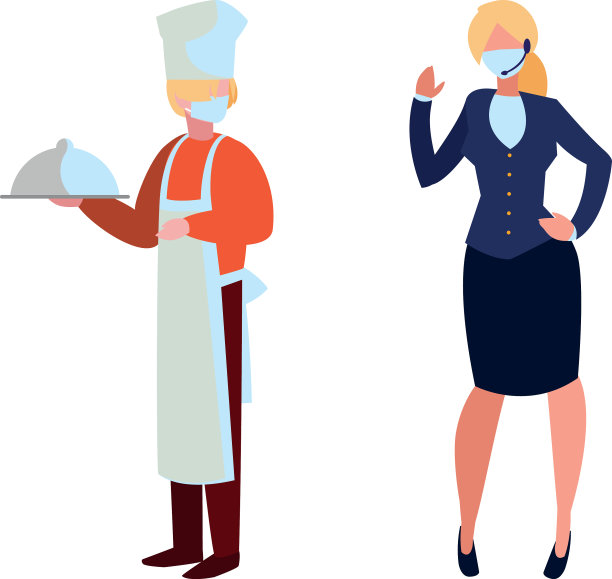 专业夫妇戴口罩图片下载