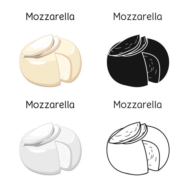 设计奶酪和马苏里拉奶酪图标网页图片下载