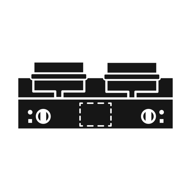 孤立的物体格栅和机器符号网络图片下载