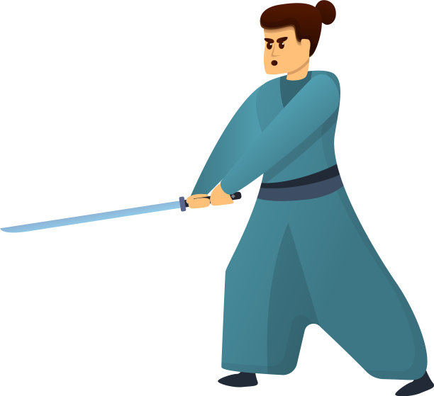 卡通风格的男人武士图标图片下载