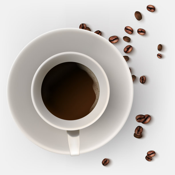 一杯热咖啡咖啡豆图片下载
