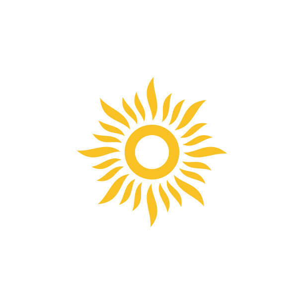 太阳标志和图标设计模板图片下载