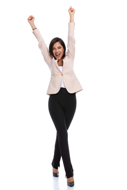 大笑着的女商人欢呼着图片下载