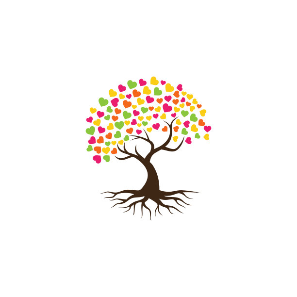 摘要树标志设计绿树和树叶图片下载