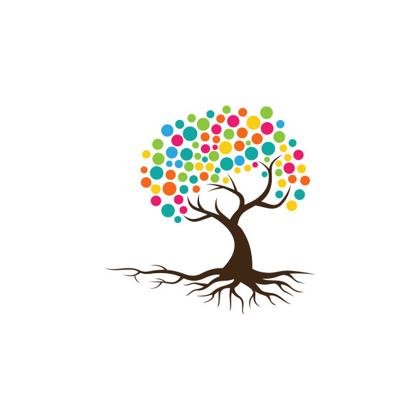 摘要树标志设计绿树和树叶图片下载