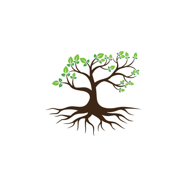 摘要树标志设计绿树和树叶图片下载