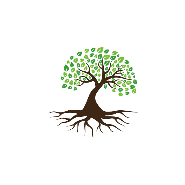 摘要树标志设计绿树和树叶图片下载