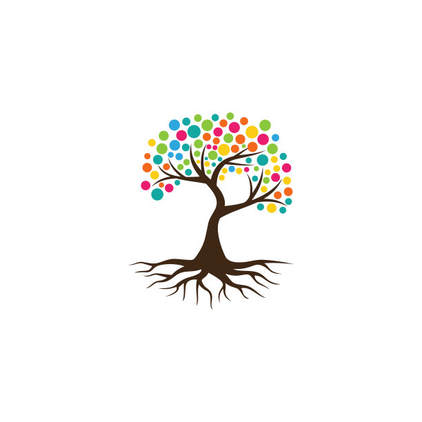 摘要树标志设计绿树和树叶图片下载