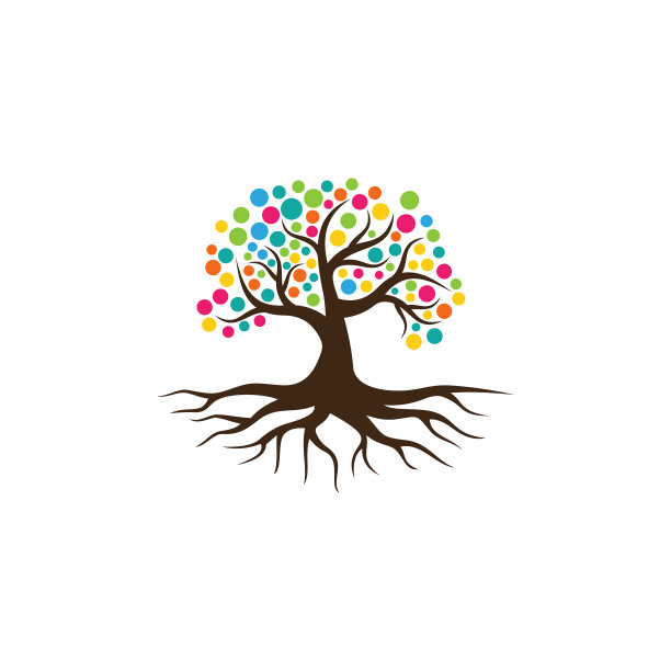 摘要树标志设计绿树和树叶图片下载