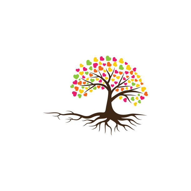 摘要树标志设计绿树和树叶图片下载