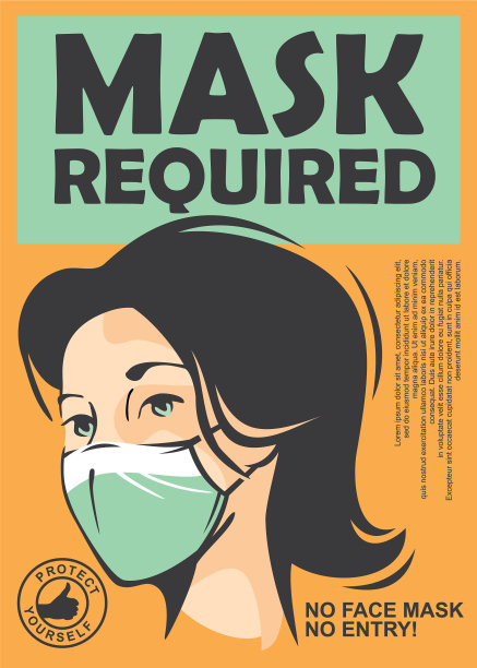 口罩需要警告标志图片下载