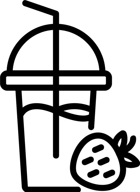 草莓鸡尾酒图标轮廓图片下载