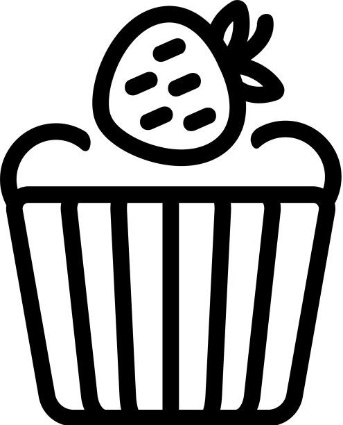草莓烘焙食品图标轮廓图片下载