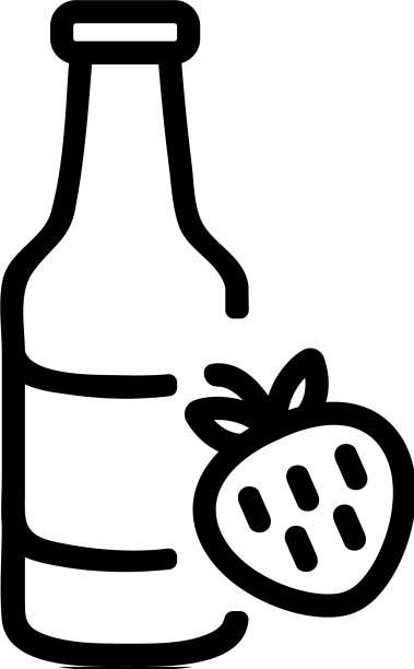 草莓酸奶图标轮廓图片下载
