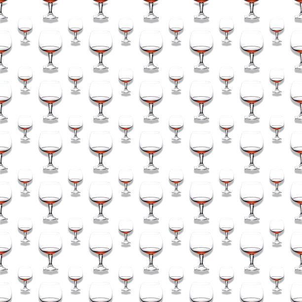 白色背景的白兰地酒杯。模板，横幅，背景，纹理，明信片，招牌。图片下载