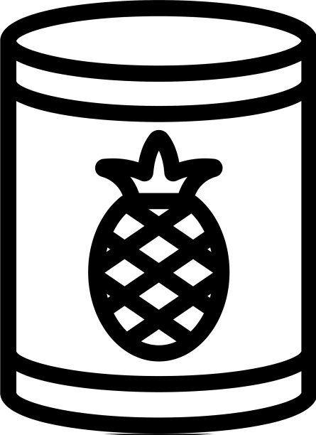 菠萝罐头图标轮廓图片下载