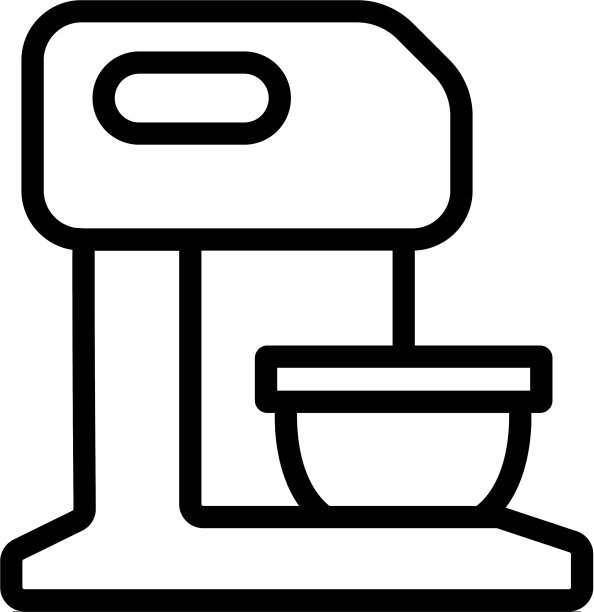 固定搅拌机与宽碗图标图片下载