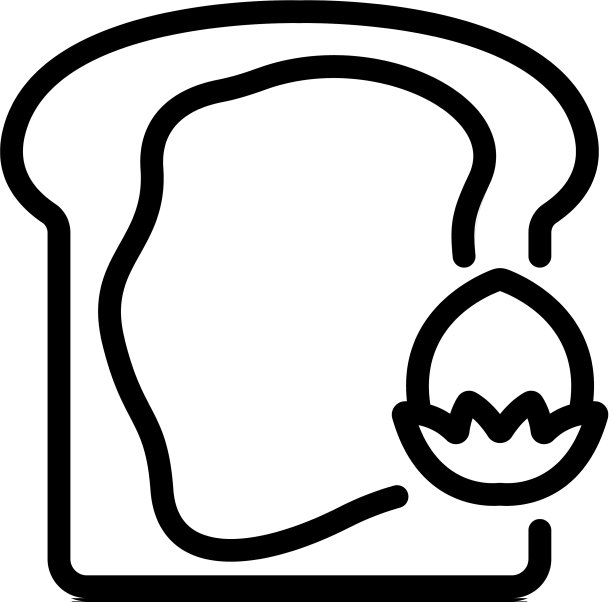 花生吐司图标轮廓图片下载