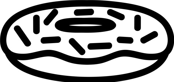 椰子糖衣甜甜圈俯视图图标轮廓图片下载