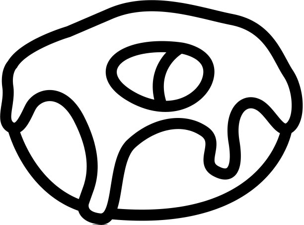 釉面甜甜圈图标轮廓图片下载