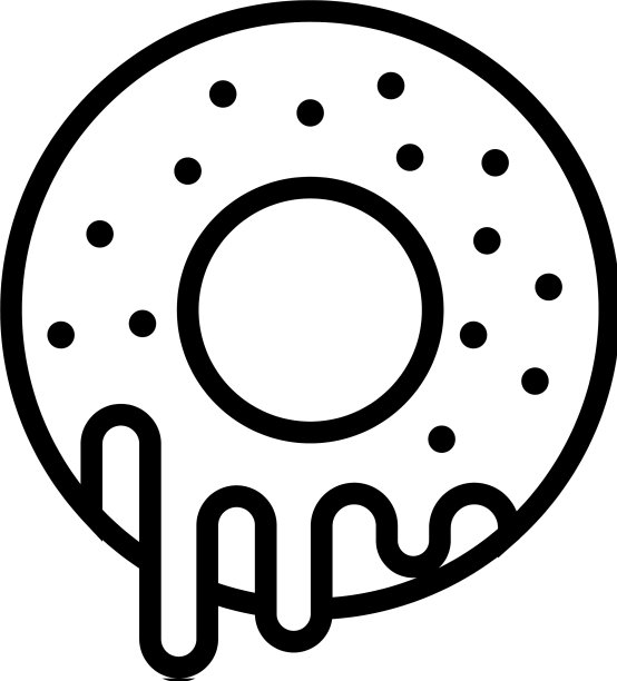 焦糖甜甜圈图标轮廓图片下载