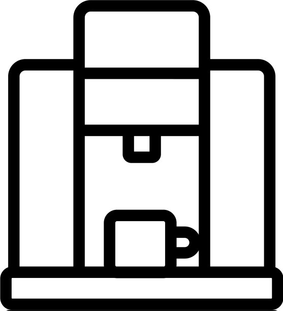 闭合式咖啡机图标轮廓图片下载