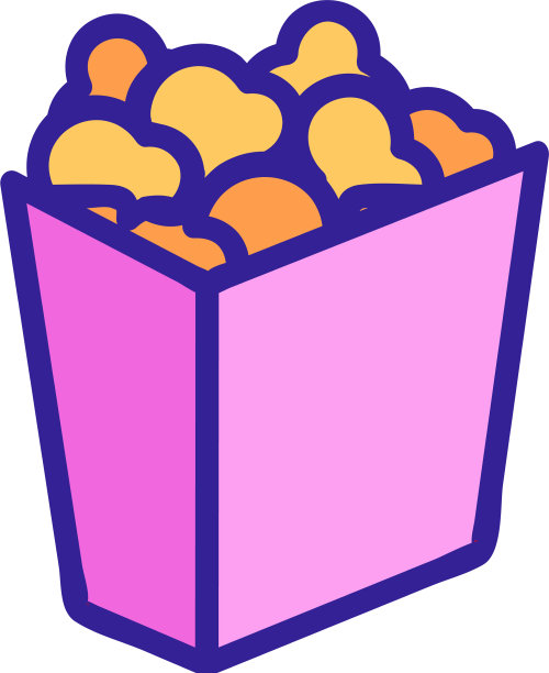 爆米花纸袋侧视图图标轮廓图片下载