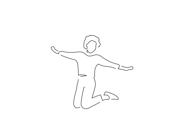 全长人孤立线画图片下载