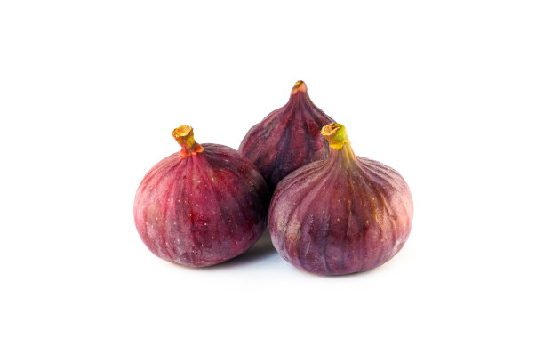 一堆新鲜的无花果，无花果。成熟的果实孤立在白色背景上图片下载